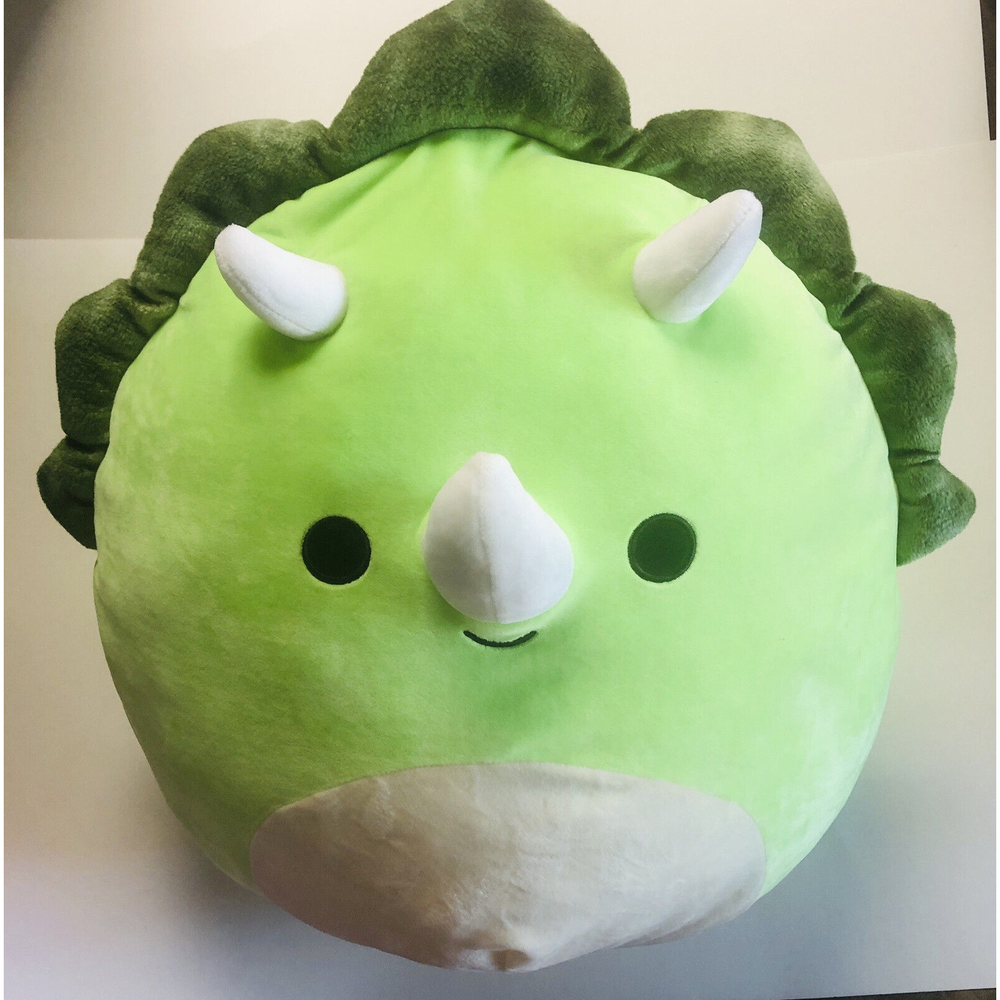 Squishmallow Tristan the Green Triceratops Dinosaur 16” Plus Large Plush Pillow